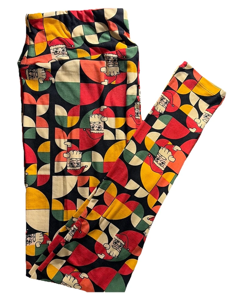 LuLaRoe Navidad Vacaciones Patchwork Leggings Talla TC (12-18) Nuevos Sin Etiquetas Foto 1 de 4