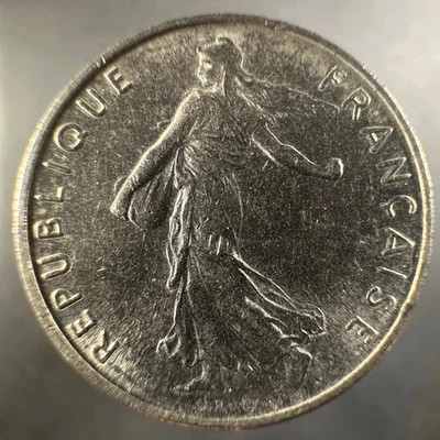 1965 França 1/2 franco Semeuse levemente circulado - Imagem 1 de 4