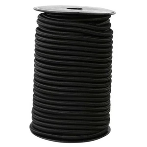 Strong and Durable Bungee Cord Roll - Elastic Cord, Kayak 1/4" x 100ft Black - Picture 1 of 7