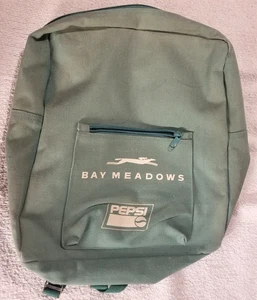 Mochila Bay Meadows Race Course, Bolso de Mano Años 90 Verde Con Logo Pepsi De Colección - Imagen 1 de 6