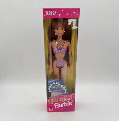 NRFB 1995 Mattel Sparkle Beach Barbie #14354 Teresa Doll READ - Image 1 of 4