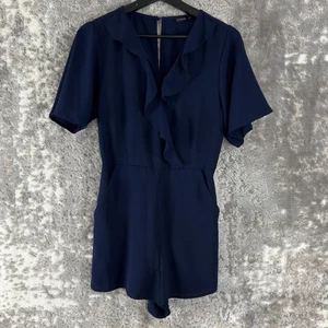 Cotton On Size S V Neck Button Romper Navy Short Sleeve Casual - Picture 1 of 9