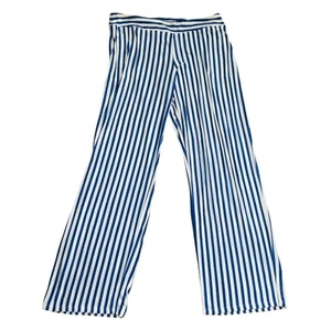 SOMA Womans Wide Leg Striped Pajama/Lounge Pants-Blue/White-Large-GUC - Picture 1 of 7
