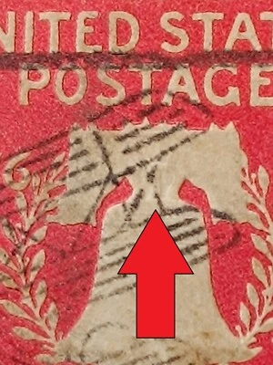 US Cut square fm envelope U94 1926,ERROR of printing-carmine color missing,Rare - Image 1 of 4