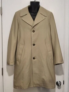 Vintage Sears The Travelknit Trench Coat Men Sz 36 Reg Insulated Winterwear - Picture 1 of 15