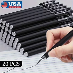 20pcs 0.5 Black Gel Pen Full Matte Water Pens Writing Stationery Supply--Office - Picture 1 of 11