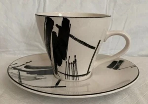 Juego de tazas y platillos planos de caligrafía Sango The Larry Laslo Collection 267002 Corea - Imagen 1 de 9