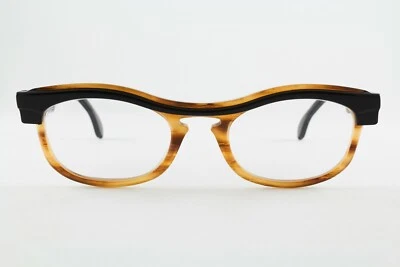 Rare Authentic Anne et Valentin Doha 1135 Black Brown 48mm Frames Glasses France - Image 1 of 4