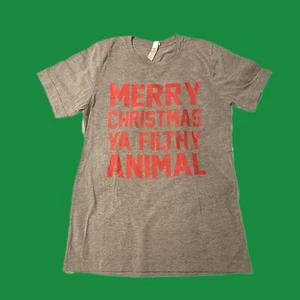 Merry Christmas Ya Filthy Animal Shirt (S) Home Alone - Gray - Picture 1 of 3
