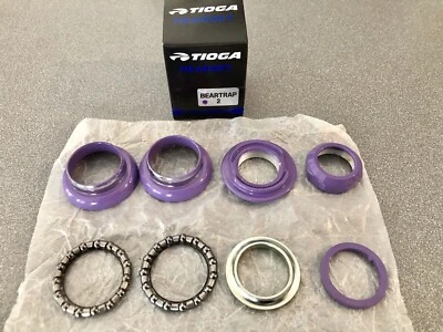 OLD SCHOOL BMX BEARTRAP 2 HEADSET TIOGA MD LAVENDER PURPLE 1" threaded NEW tange - Image 1 of 2
