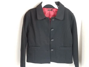 IKKS Girls Black Blazer/Jacket w Bow Tie Buttons and Heart Logo Name Tag Inside - Picture 1 of 7