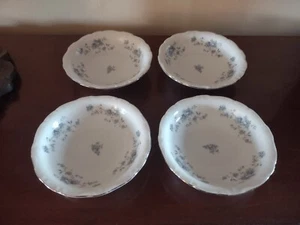 4 Johann Haviland Dessert Fruit Bowls 5” Bavaria Germany --- Blue Garland - Picture 1 of 3