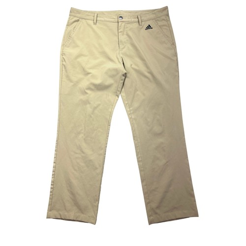 Adidas Golf Pants Performance Khaki Lightweight Trousers Mens 36x30 Outdoor