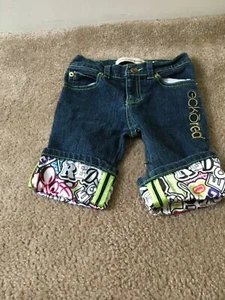 Ecko Red Girls Capri Jean Shorts Pockets Cuffed Bottom Size 5 Blue - Picture 1 of 12