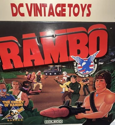 Винтажная витрина магазина RAMBO 1985-1986 Coleco Force of Freedom Сильвестр Сталлоне - Изображение 1 из 4
