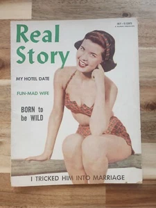 VINTAGE REAL STORY MAGAZINE BY HILLMAN PUBLICATION, 1950S BIKINI,  JULY 1951 - Picture 1 of 15