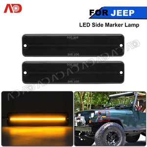 Luces de señalización laterales LED ámbar ahumado para Jeep Wrangler 1987-1995 lámpara de señal de giro - Imagen 1 de 10