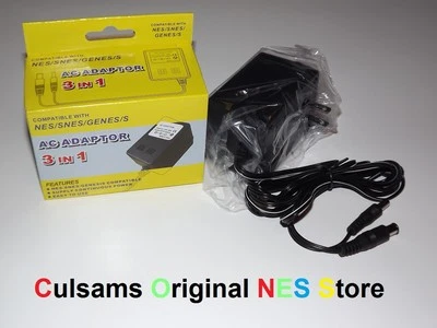 3 In 1 AC Power Adapter Cord for Nintendo NES, Super SNES, Genesis & Guarantee - Image 1 of 4