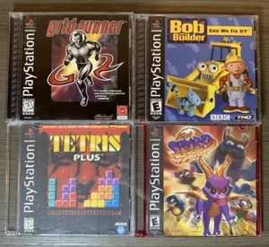 PS1 Games Lot - Grid Runner CIB, Bob The Builder CIB, Tetris Plus, Spyro - Picture 1 of 11