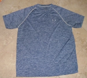 Heather Blue/Gray Under Armour Heat Gear Loose Fit t-shirt Men's L Large - Picture 1 of 2
