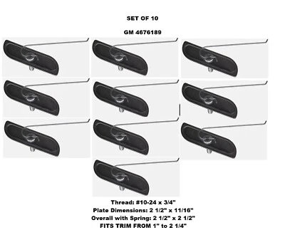 For 1950-96 Roadmaster Molding Clip 4676189 fits Fenders, Doors, Qtr Panels 10pc - Imagem 1 de 3