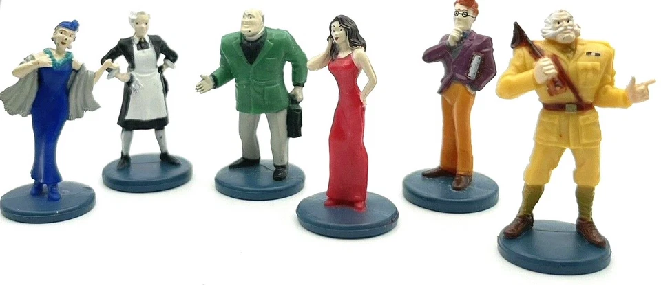 Clue Replacement Pawns Movers Set 2005 Scarlet Plum Mustard White Green Peacock - Image 1 of 1