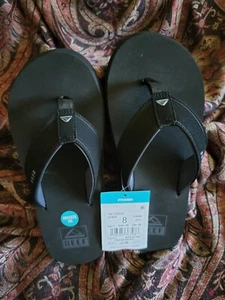 Mens Reef The Layback Rediculously Comfortable Flip Flops CJ4364 New Blk Sz 8 - Picture 1 of 8
