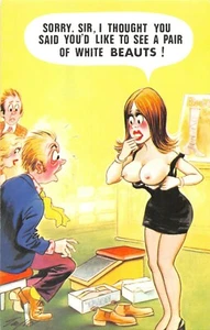POSTKARTE BAMFORTH COMIC MÄDCHEN GROSSE BRÜSTE ASSISTENTIN SCHUHE SCHÖNHEITEN Nr. 334 - Bild 1 von 1