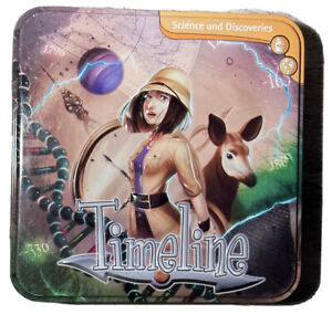 TIMELINE Science and Discoveries Game in Tin 100% Complete Asmodee 2-8 Players