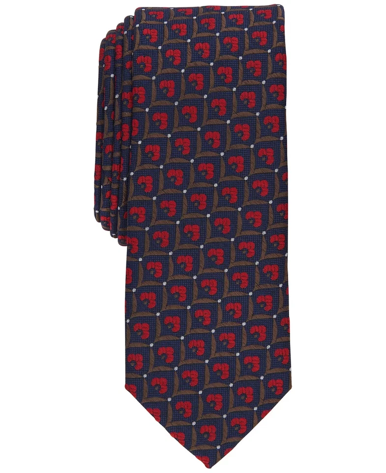 BAR III Walden Blue w/ Red Abstract Motif Neck Tie NEW - Image 1 of 1