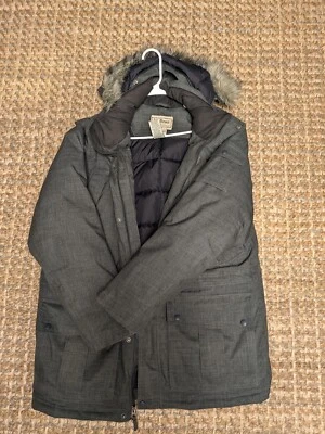 LL Bean Down Parka Baxter Downtek Puffer Jacket Hooded Coat XL Reg 258980 VG - Imagem 1 de 4