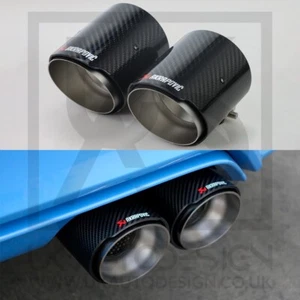 2 x BMW M2/M3/M4/M5 Akrapovic Carbon Fibre Exhaust Tips (F87/F80/F82/F83/F10) - Picture 1 of 6