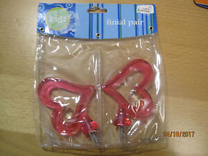 NEW in package Cambria Kidz Finial Pair Pink Heart Hearts