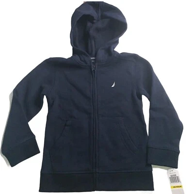 Nautica Boys Size M Navy Blue School Uniform Polar Fleece Zip-up Hoodie - Image 1 of 4