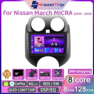 WIFI Car Stereo for Nissan March MICRA 2010 2011 2012 2013 8 Core Carplay DSP 4G - Picture 1 of 26