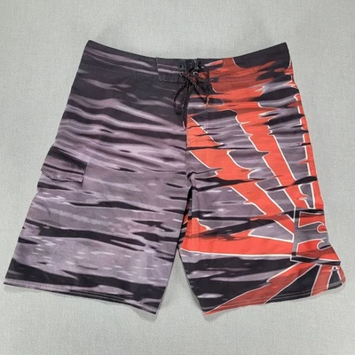 Billabong  Andy Irons 45th Pipe Masters Size 34 Board Shorts Grey Red Rising Sun - Image 1 of 4