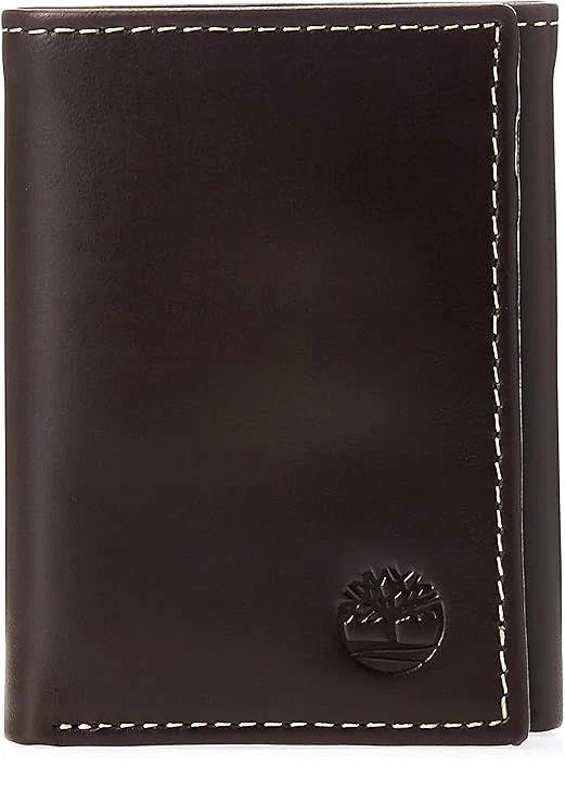 Timberland Mens Leather Trifold Wallet With ID Window