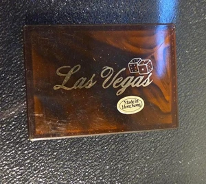 Specchio da viaggio tascabile Las Vegas | Vintage - Custodia - Foto 1 di 4