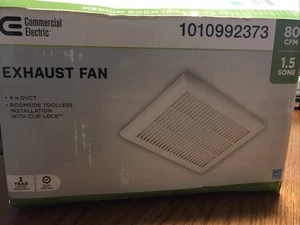 Commercial Electric 80 CFM 1.5 Sone Bathroom Exhaust Fan BPT13-14D W/ Clip Lock - Picture 1 of 4