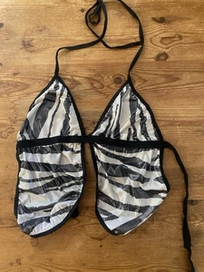 Irridescent Zebra Stripe Backless Halter Top - Picture 1 of 2