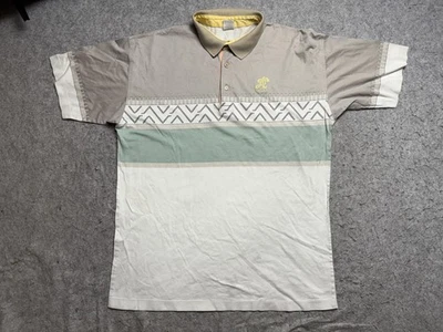 Vintage Head Sportswear Polo Shirt Mens Large Gray Green Dallas Geometric 90s - Image 1 of 4