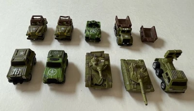 Vintage 1980s Micro Machines Galoob Lot Of 9 Military Vehicles Jeeps Tanks Truck - Image 1 of 4