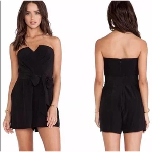 Yumi Kim Strapless Black Ava Romper XS 100% Silk Sweetheart Formal Wedding - Picture 1 of 15