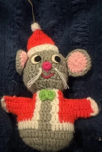 Crocheted Christmas Mouse Ornament - Picture 1 of 1
