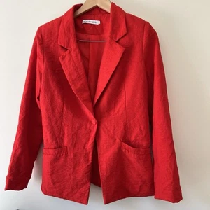 ATMOS & HERE Red button-up Blazer Jacket Size 12AU. - Foto 1 di 1