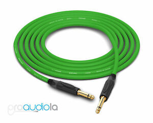 Canare Quad L-4E6S Instrument Cable | Straight 1/4" TS to 1/4" TS | Green 3.5 Ft