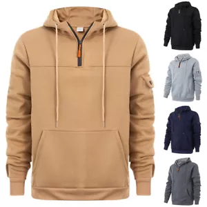 Retro-Sweatshirt Für Herren Arbeitspullover Mit Halbem Reißverschluss æ - Bild 1 von 29