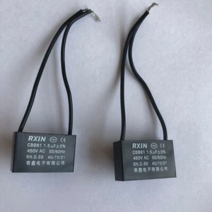 2PCS CBB61 Terminal Ceiling Fan Motor Running Rectangle Capacitor 450V 1.5UF - Picture 1 of 3