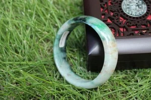 100 % chinesischer natürlicher Vintage Klasse A Jade Jadeit Armreif Armband #JB02015 - Bild 1 von 5