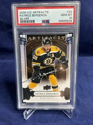2009 UD ARTIFACTS SILVER #22 PATRICE BERGERON 53/75 BRUINS PSA 10 GEM MINT A+++ - Image 1 of 4